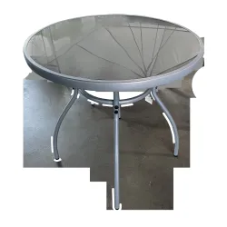 Table with Glass Top 75x75x70cm