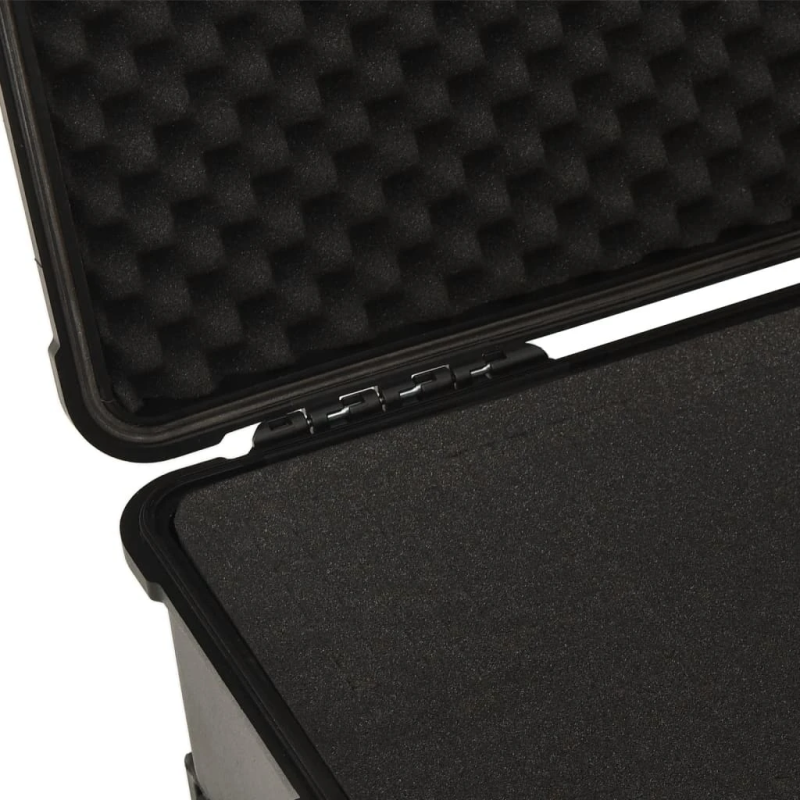 vidaXL lidojumu koferis ar riteņiem, melns, 58x45x27 cm, PP