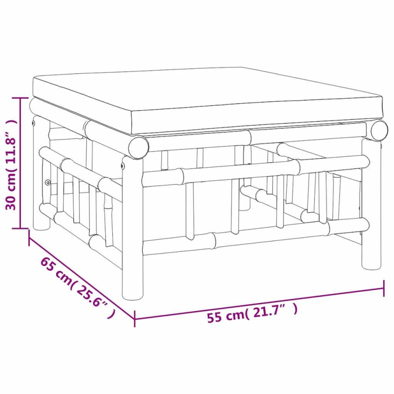 vidaXL 3-daļīgs dārza atpūtas mēbeļu komplekts ar matračiem, bambuss