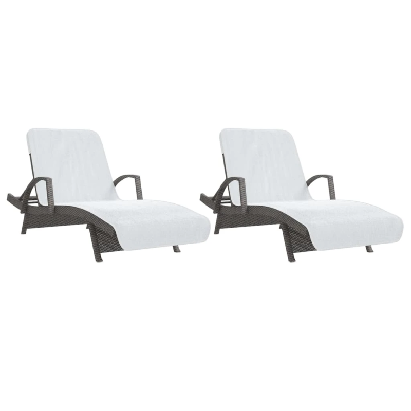 vidaXL pludmales dvieļi, 2 gab., 75x200 cm, audums, 400 g-m2, balti