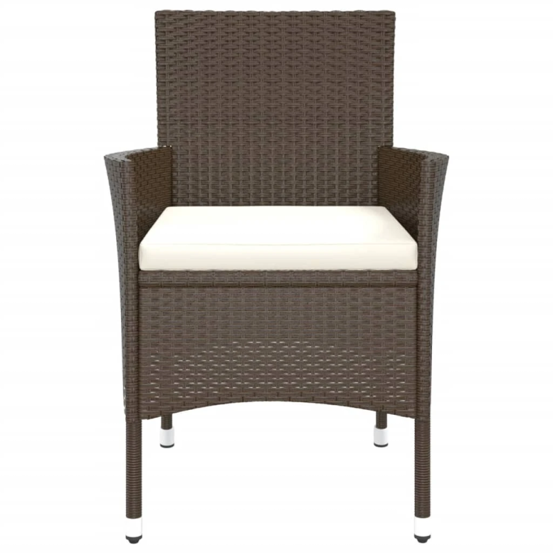 vidaXL dārza krēsli ar spilveniem, 2 gab., brūns polietilēna rotangpalmas pinums ,tikai Lielbritānijā-Īrijā-Somijā-Norvēģijā,