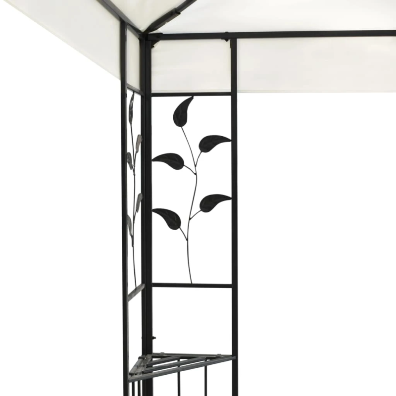 vidaXL dārza nojume ar dubulto jumtu, 6x3 m, balta, tērauds