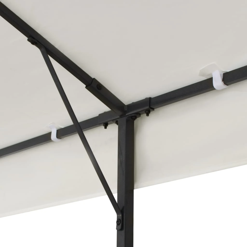 vidaXL dārza nojume ar dubulto jumtu, 6x3 m, balta, tērauds