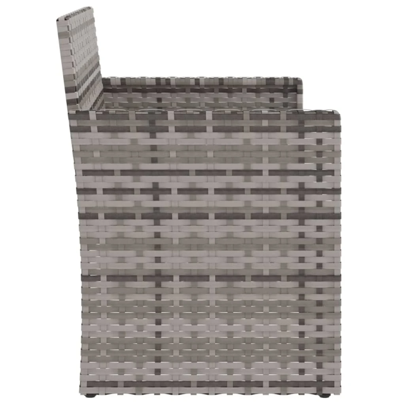 vidaXL dārza sols ar matračiem, 105 cm, pelēks, PE rotangpalma