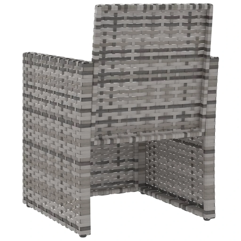 vidaXL dārza atpūtas krēsls ar matraci, pelēks, PE rotangpalma