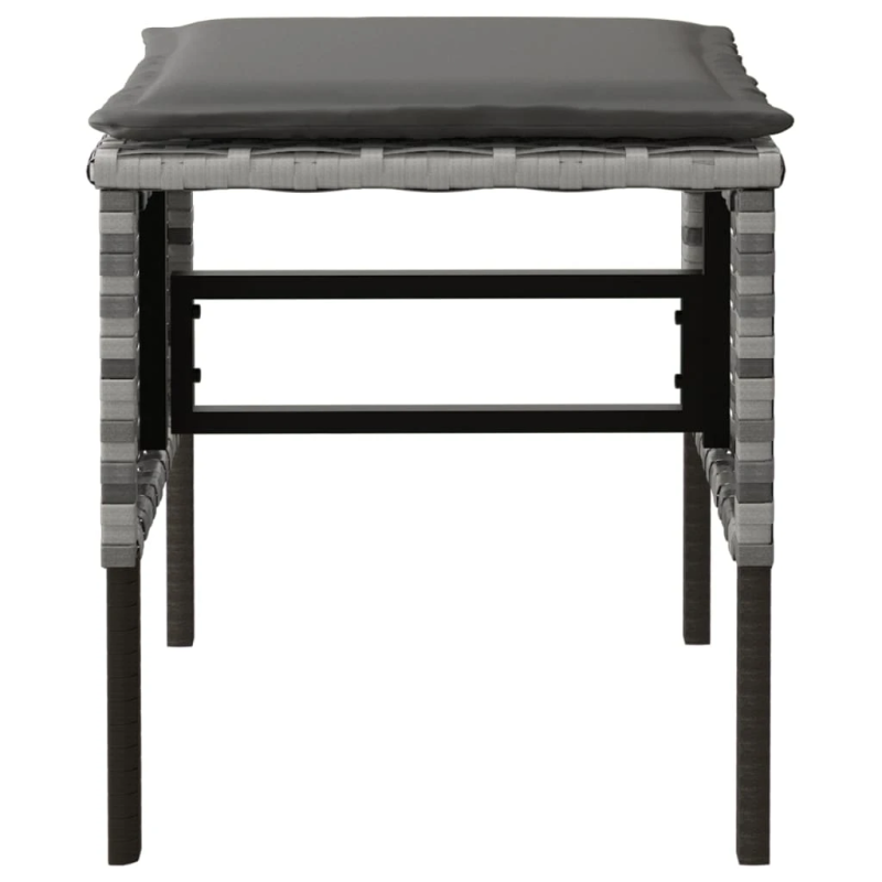 vidaXL dārza soliņi ar matračiem, 4 gab., pelēka PE rotangpalma