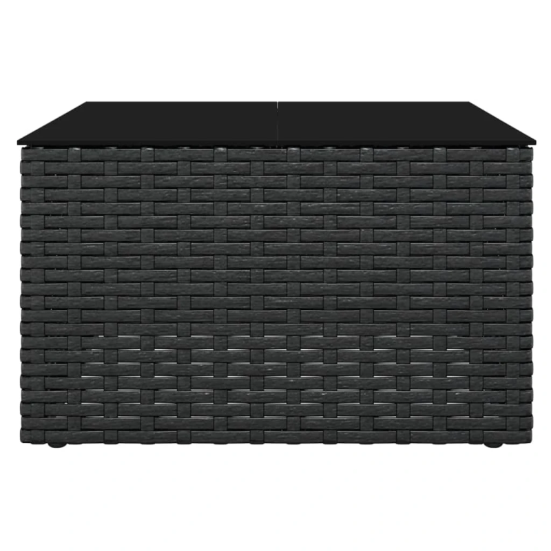 vidaXL 2-daļīgs dārza atpūtas mēbeļu komplekts ar matračiem, PE, melns