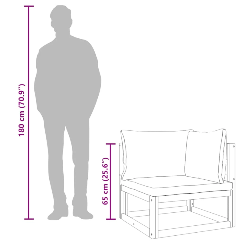 vidaXL stūra dīvāns ar pelēkbrūniem matračiem, akācijas masīvkoks