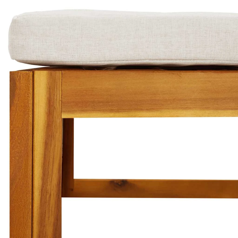 vidaXL dārza kāju balsts, gaiši pelēks matracis, akācijas masīvkoks