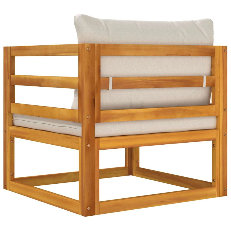 vidaXL dārza krēsls ar gaiši pelēkiem matračiem, akācijas masīvkoks