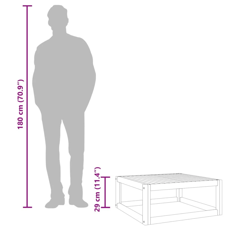 vidaXL kafijas galdiņš, 68x68x29 cm, akācijas masīvkoks