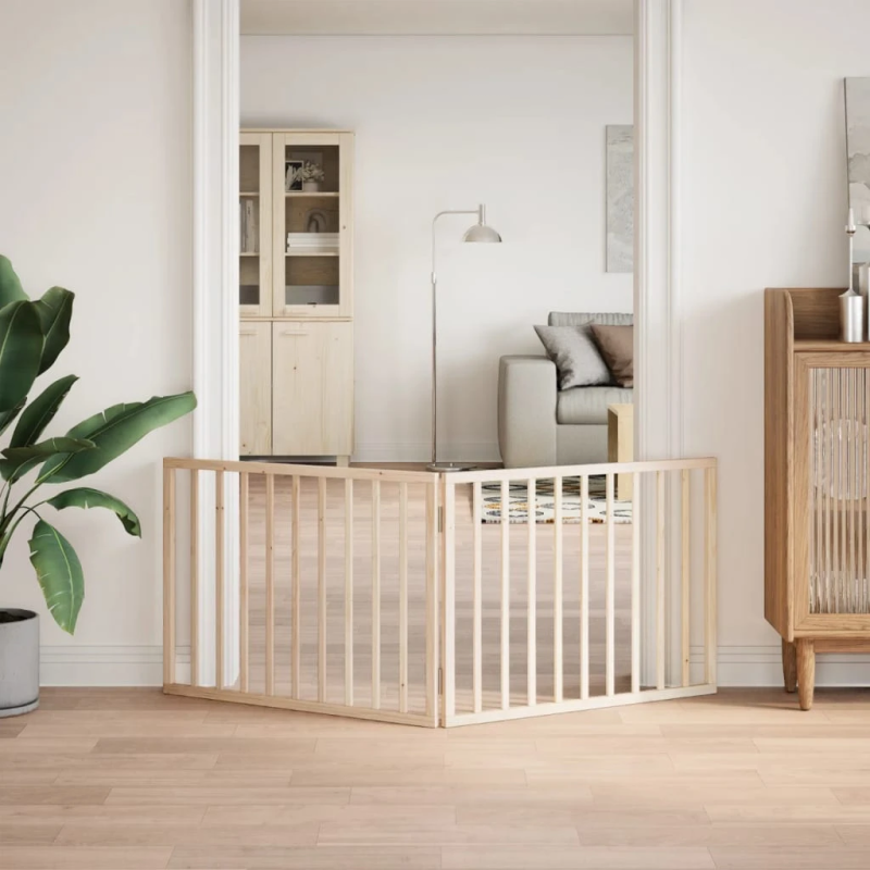 vidaXL suņu vārti, salokāmi, 2 paneļi, 160 cm, papeles koks