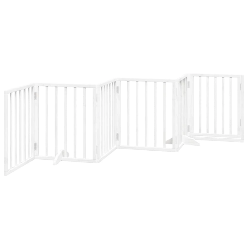 vidaXL suņu vārti ar durvīm, salokāmi, 6 paneļi, 300 cm, papeles koks