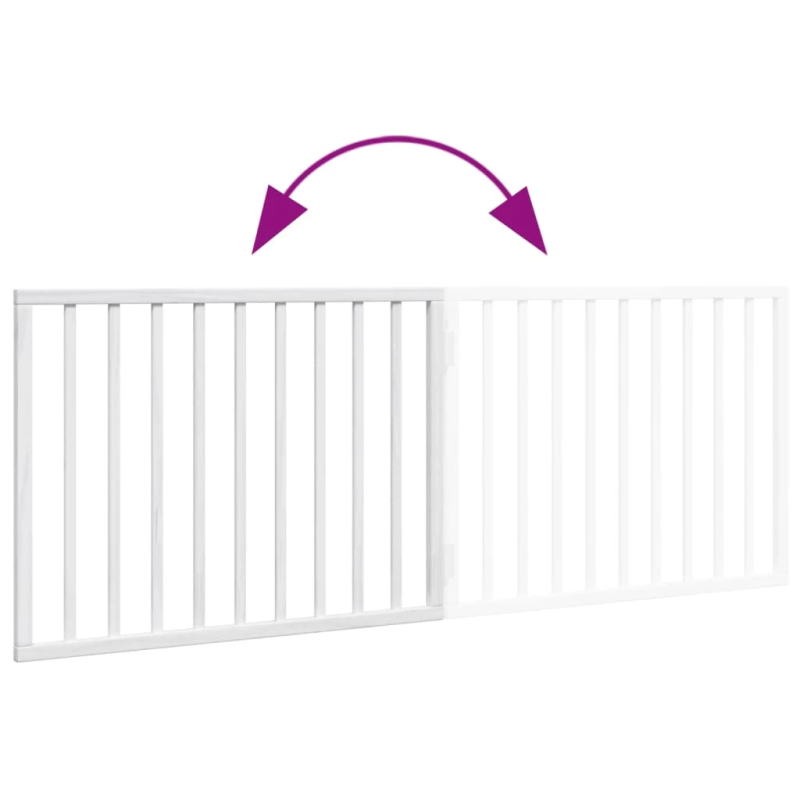 vidaXL suņu vārti, salokāmi, 2 paneļi, balti, 160 cm, papeles koks