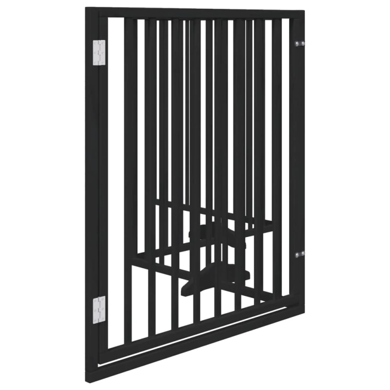 vidaXL suņu vārti ar durvīm, salokāmi, 4 paneļi, 320 cm, papeles koks