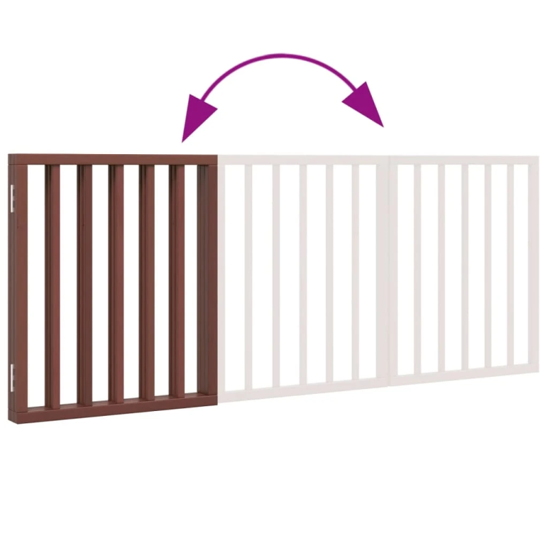 vidaXL suņu vārti, salokāmi, 3 paneļi, Brūns, 150 cm, papeles koks