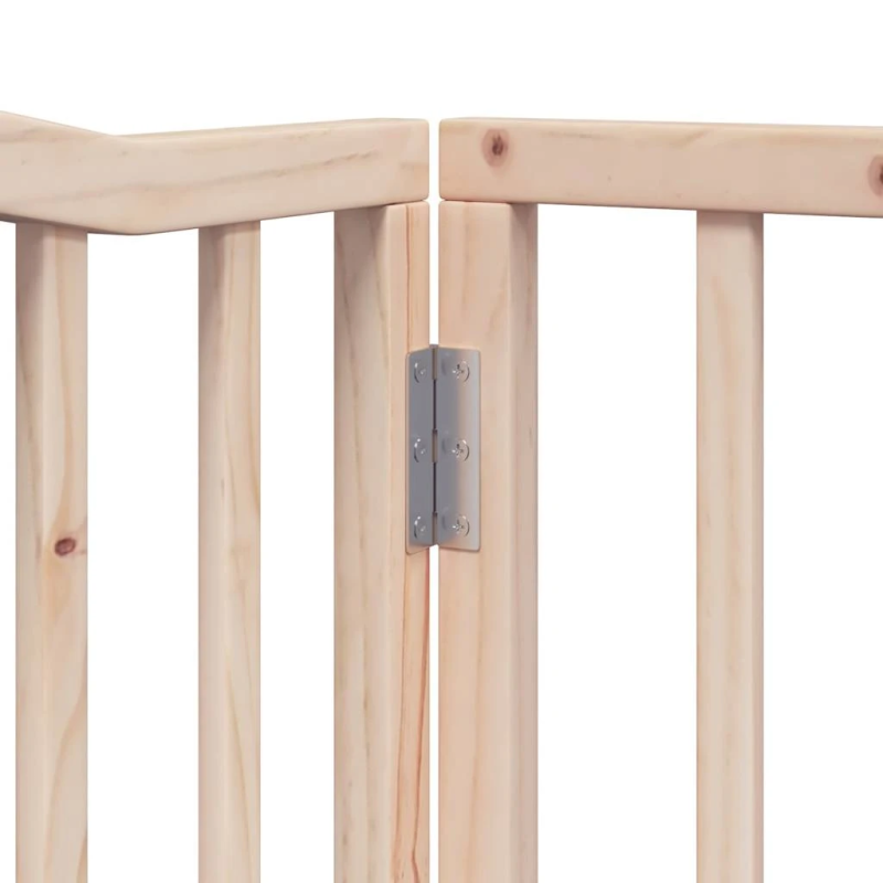 vidaXL suņu vārti ar durvīm, salokāmi, 4 paneļi, 320 cm, papeles koks