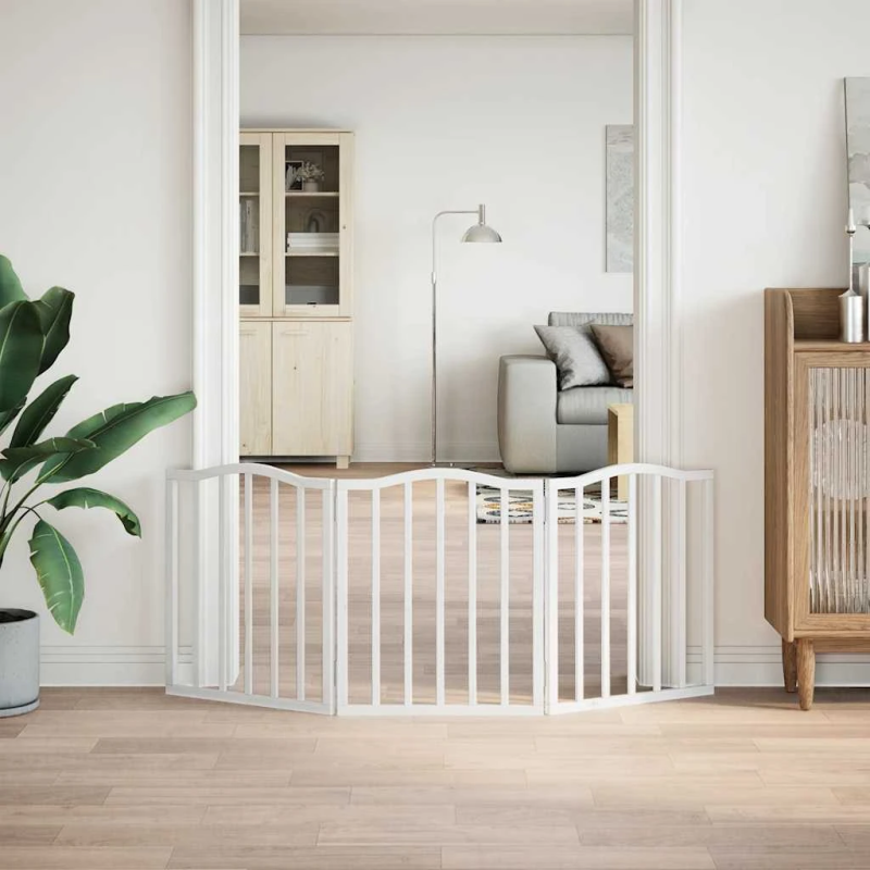 vidaXL suņu vārti, salokāmi, 3 paneļi, 150 cm, papeles koks