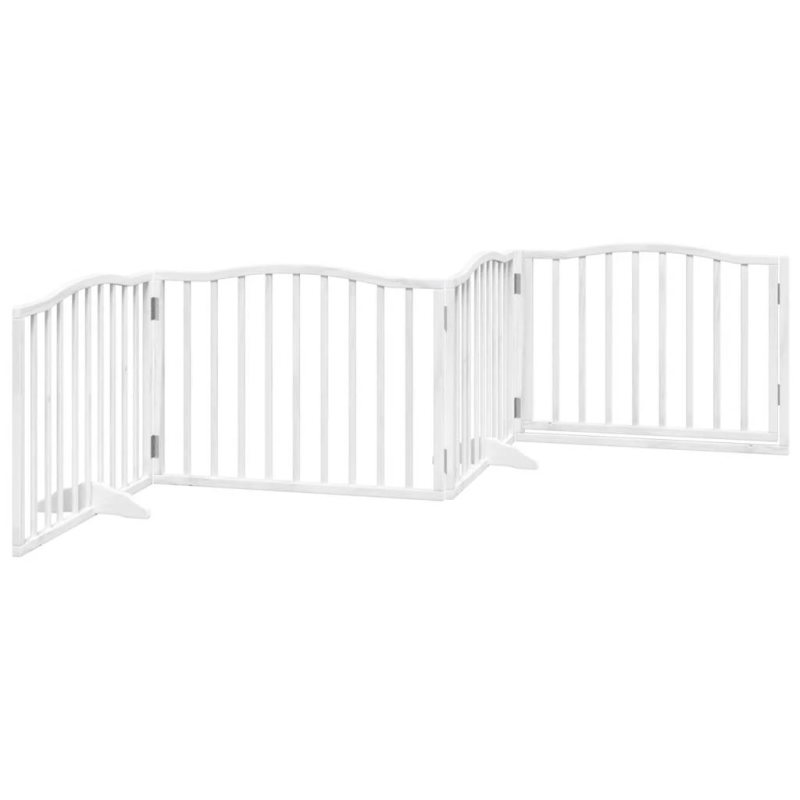 vidaXL suņu vārti ar durvīm, salokāmi, 4 paneļi, 320 cm, papeles koks