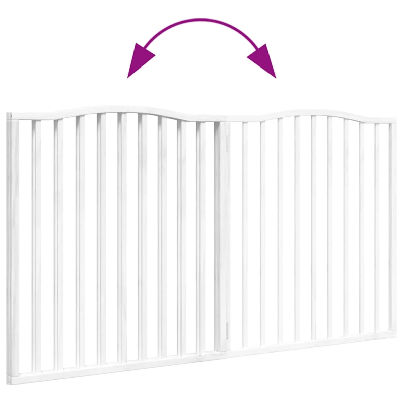 vidaXL suņu vārti, salokāmi, 2 paneļi, balti, 160 cm, papeles koks