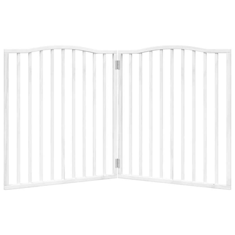 vidaXL suņu vārti, salokāmi, 2 paneļi, balti, 160 cm, papeles koks