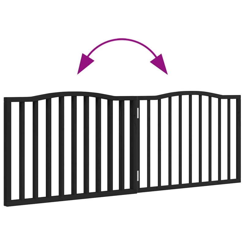 vidaXL suņu vārti, salokāmi, 2 paneļi, melni, 160 cm, papeles koks