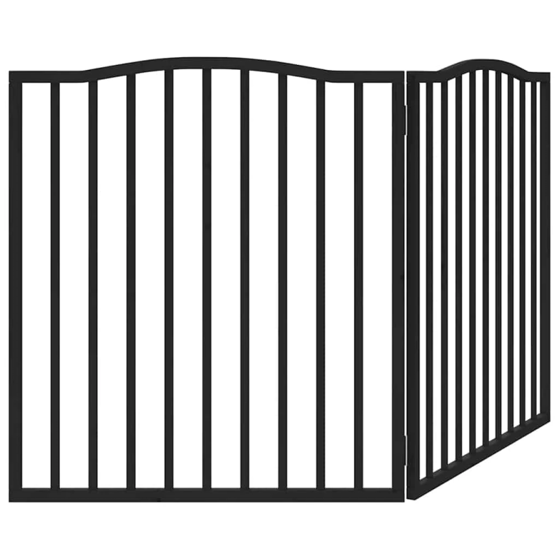 vidaXL suņu vārti, salokāmi, 2 paneļi, melni, 160 cm, papeles koks