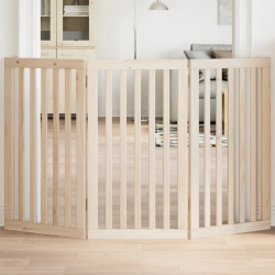 vidaXL salokāmi suņu vārti, 3 paneļi, 150 cm, papeles koks