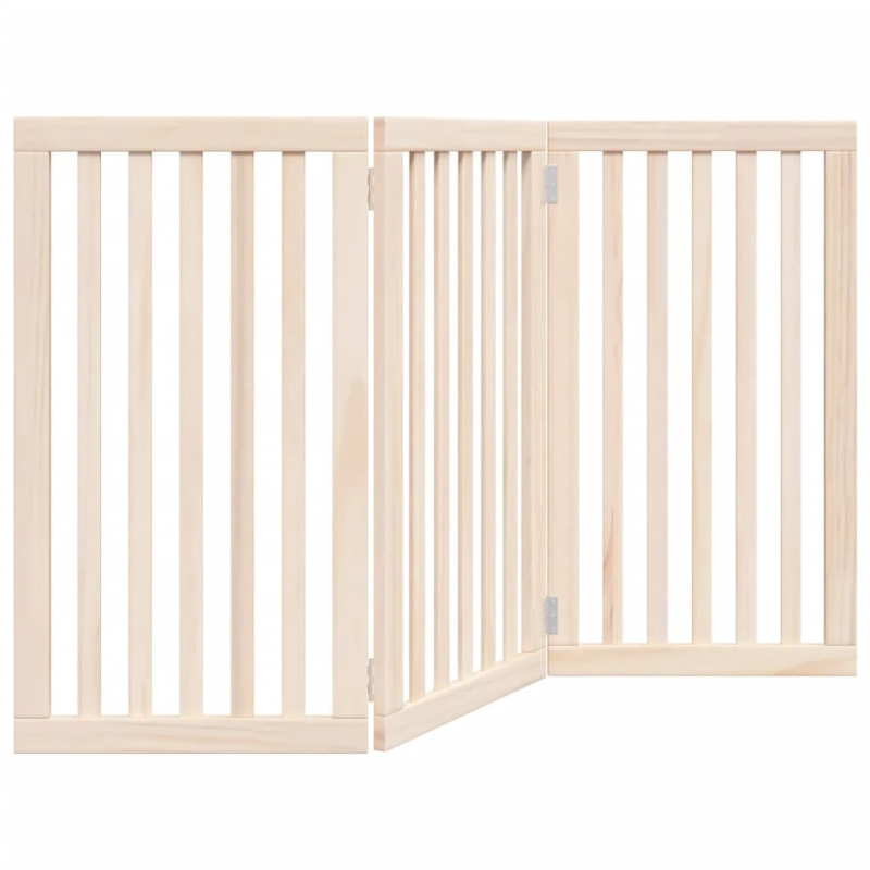vidaXL salokāmi suņu vārti, 3 paneļi, 150 cm, papeles koks
