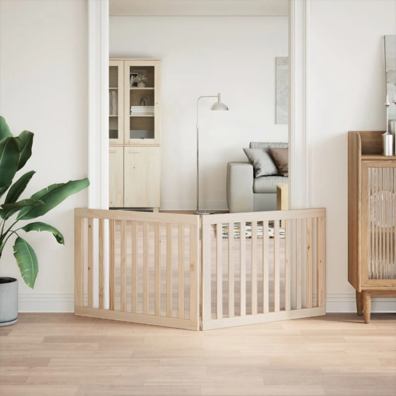 vidaXL suņu vārti, salokāmi, 2 paneļi, 160 cm, papeles koks