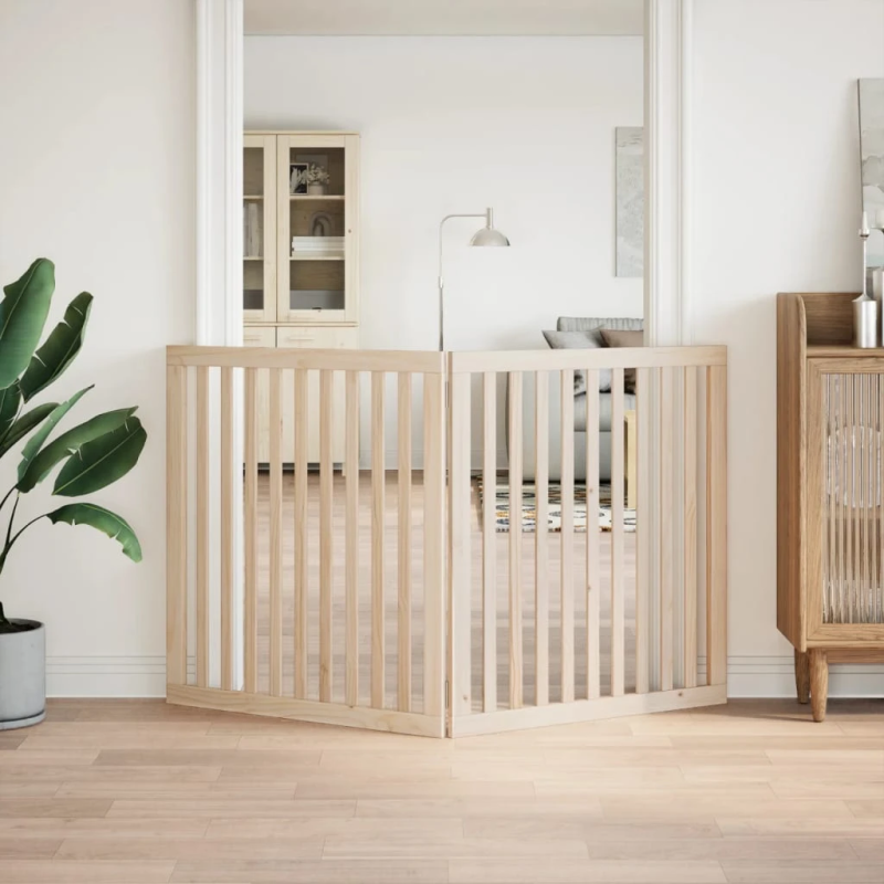 vidaXL suņu vārti, salokāmi, 2 paneļi, 160 cm, papeles koks