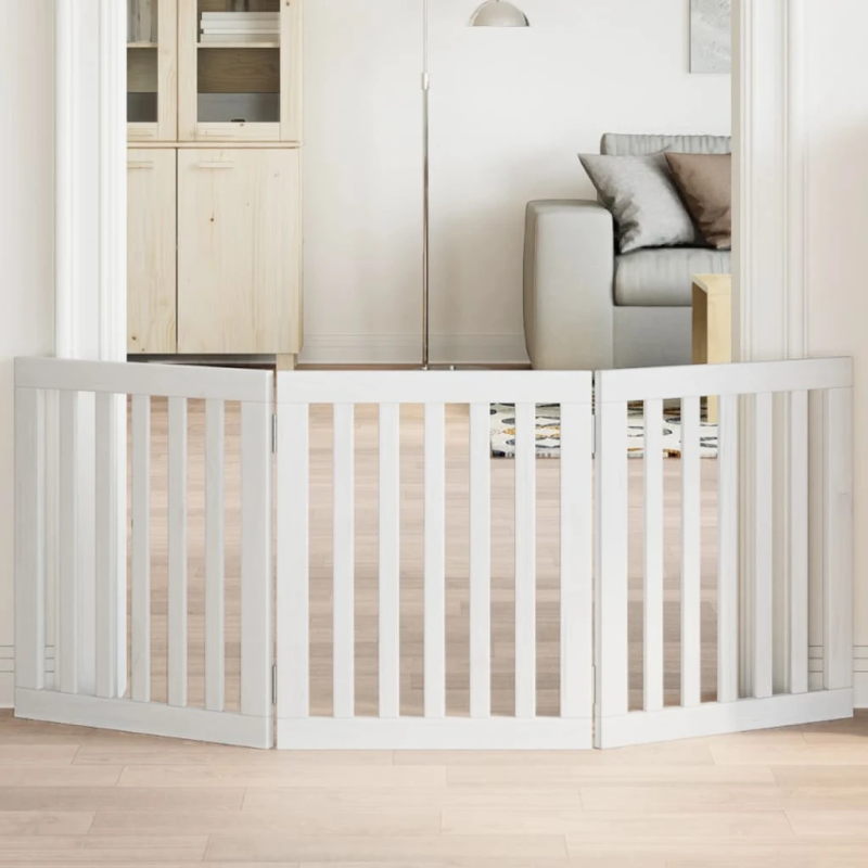 vidaXL suņu vārti, salokāmi, 3 paneļi, 150 cm, papeles koks