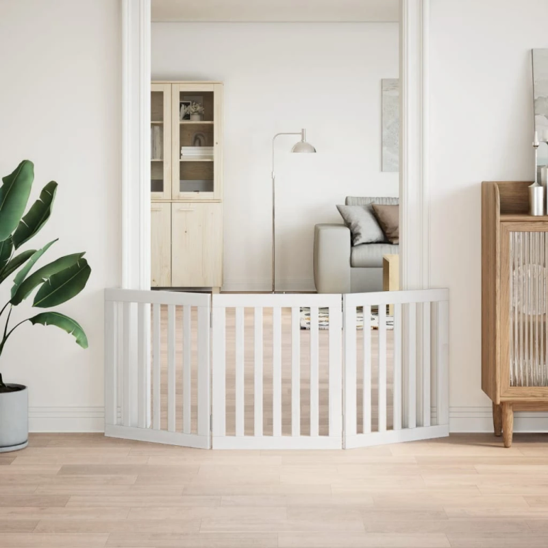 vidaXL suņu vārti, salokāmi, 3 paneļi, 150 cm, papeles koks