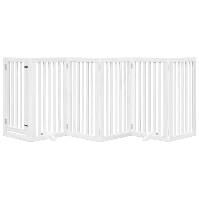 vidaXL suņu vārti ar durvīm, salokāmi, 6 paneļi, 300 cm, papeles koks