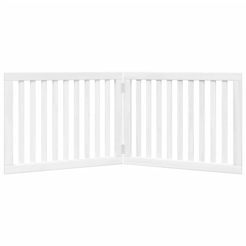 vidaXL suņu vārti, salokāmi, 2 paneļi, balti, 160 cm, papeles koks