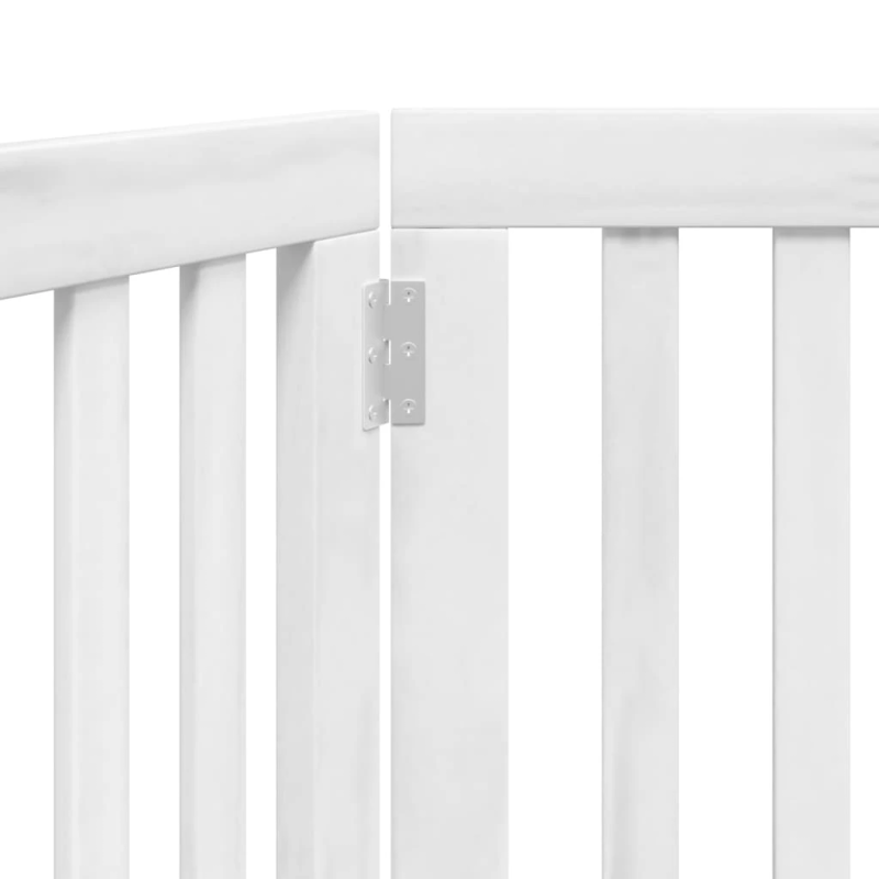 vidaXL suņu vārti, salokāmi, 2 paneļi, balti, 160 cm, papeles koks