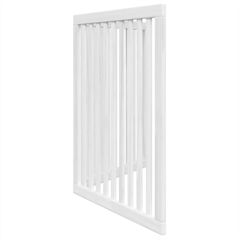 vidaXL suņu vārti, salokāmi, 2 paneļi, balti, 160 cm, papeles koks