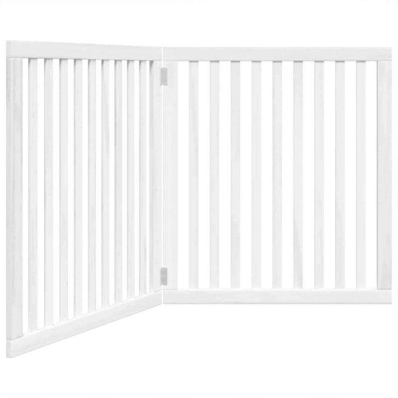 vidaXL suņu vārti, salokāmi, 2 paneļi, balti, 160 cm, papeles koks