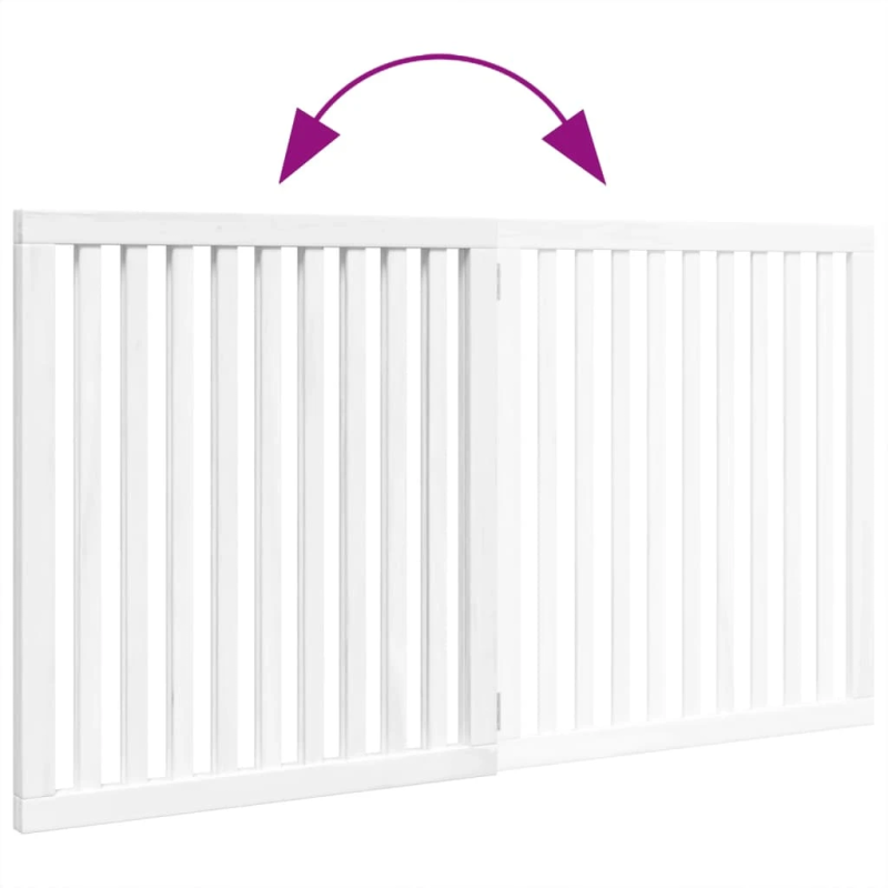 vidaXL suņu vārti, salokāmi, 2 paneļi, balti, 160 cm, papeles koks