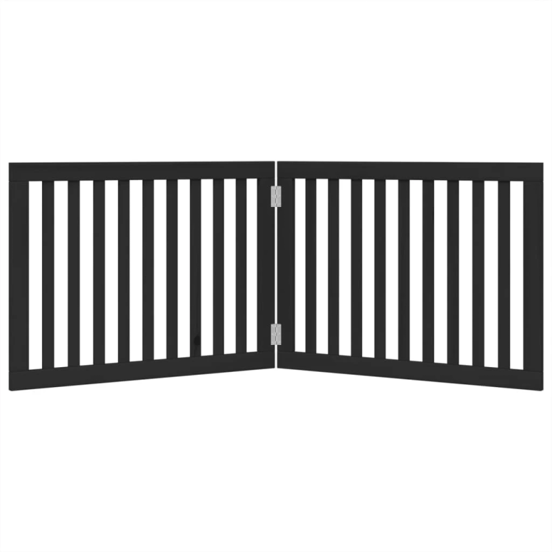 vidaXL suņu vārti, salokāmi, 2 paneļi, melni, 160 cm, papeles koks