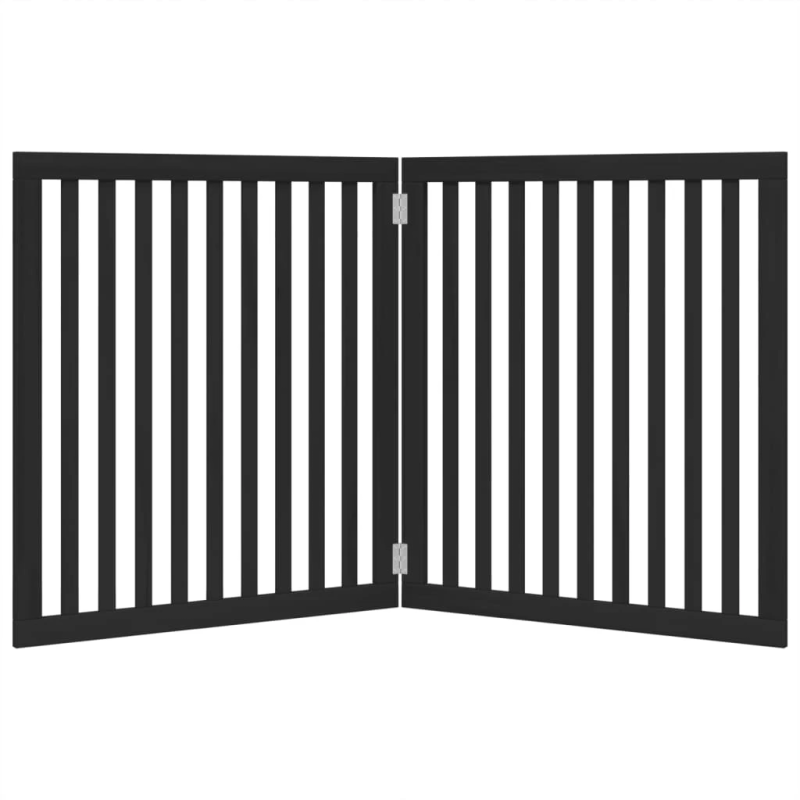 vidaXL suņu vārti, salokāmi, 2 paneļi, melni, 160 cm, papeles koks
