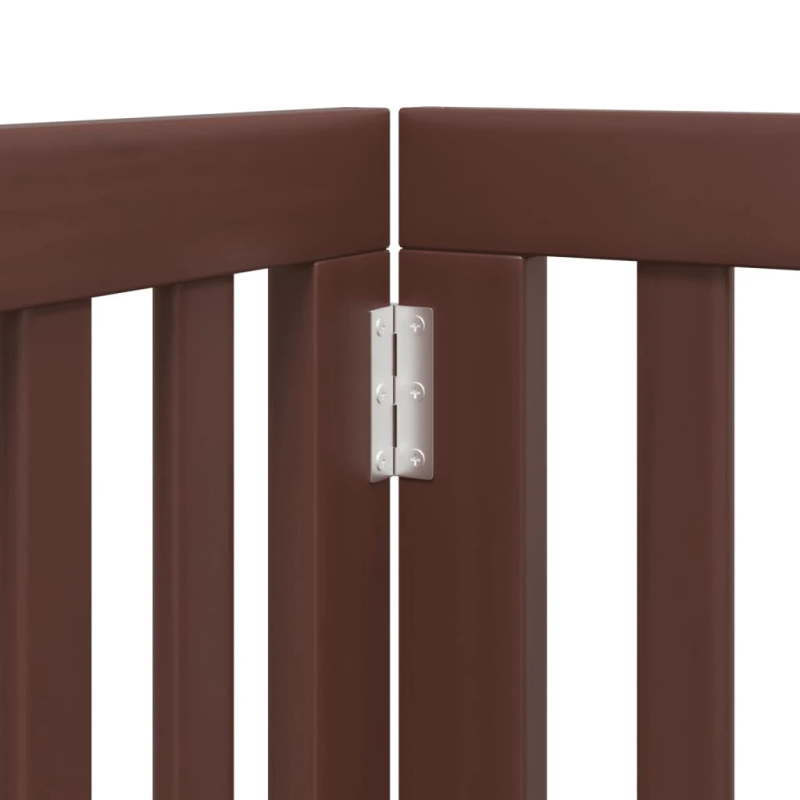 vidaXL suņu vārti ar durvīm, salokāmi, 6 paneļi, 300 cm, papeles koks