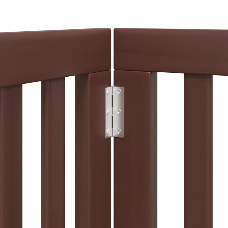 vidaXL suņu vārti ar durvīm, salokāmi, 6 paneļi, 300 cm, papeles koks