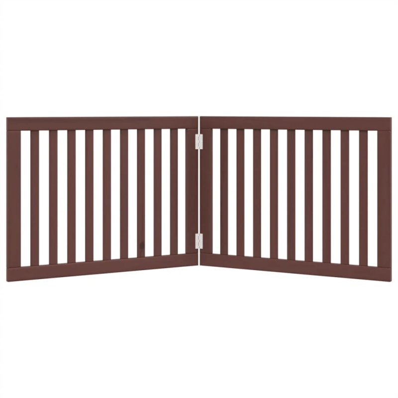 vidaXL suņu vārti, salokāmi, 2 paneļi, Brūns, 160 cm, papeles koks
