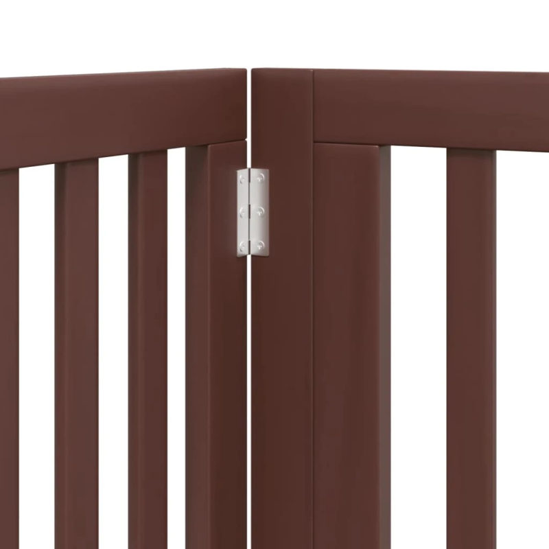 vidaXL suņu vārti ar durvīm, salokāmi, 4 paneļi, 320 cm, papeles koks