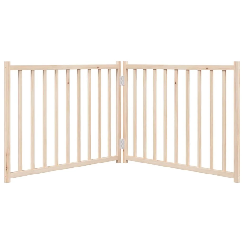 vidaXL suņu vārti, salokāmi, 2 paneļi, 160 cm, egles masīvkoks