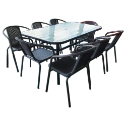 Dārza komplekts, galds ar 8 krēsliem