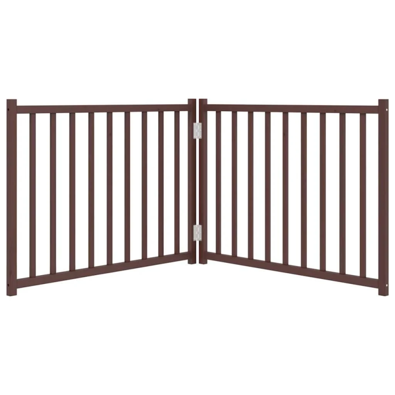 vidaXL suņu vārti salokāmi 2 paneļi ozolkoka 160 cm egles masīvkoks