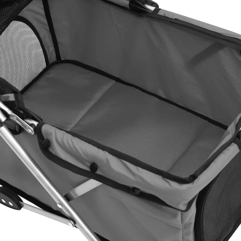 vidaXL saliekami suņu ratiņi, 76x50x100 cm, Oksfordas audums, pelēki