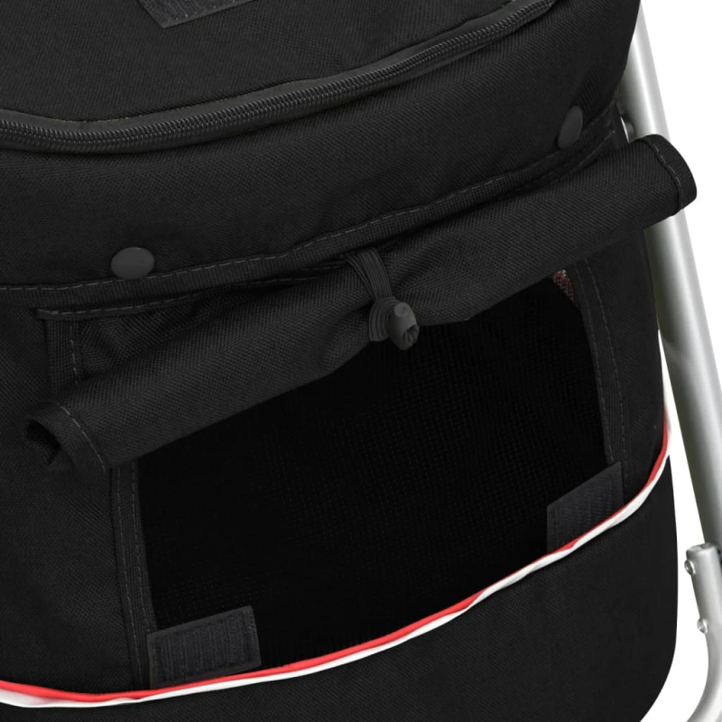 vidaXL saliekami suņu ratiņi, 100x49x96 cm, lina audums, melni